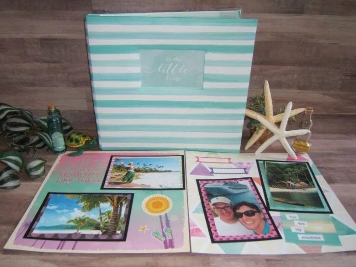 Travel-themed pre-made scrapbooking page