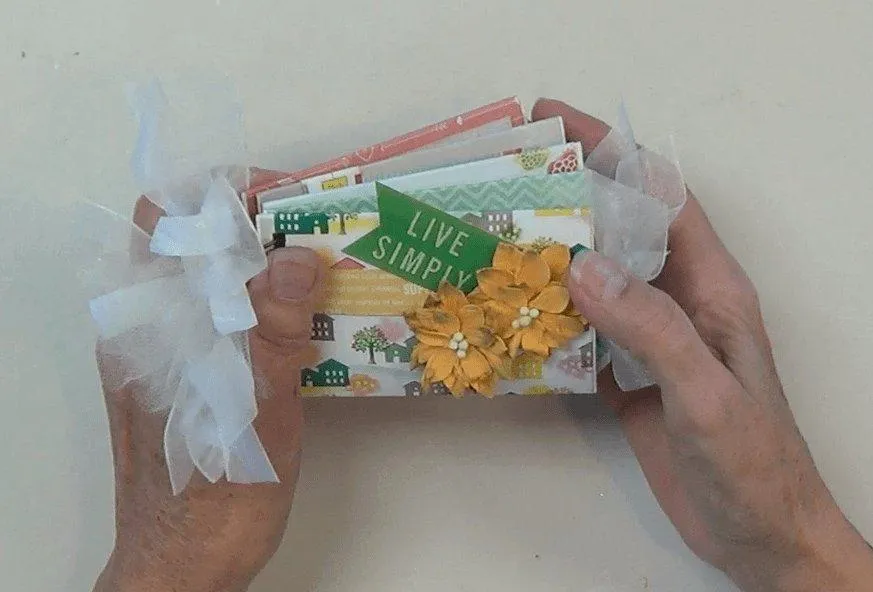 Album with small scrapbook layouts