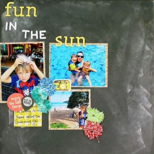 Scrapbooking page with handwritten journal