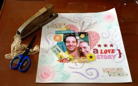 romantic scrapbook spread adornment