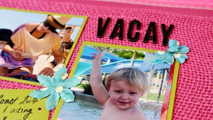 Vacation scrapbooking page with title