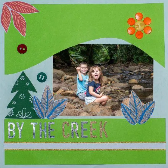 camping memories scrapbook layout
