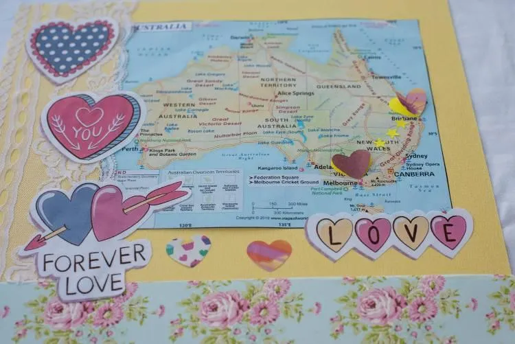 valentine's day scrapbook layout decorations love story