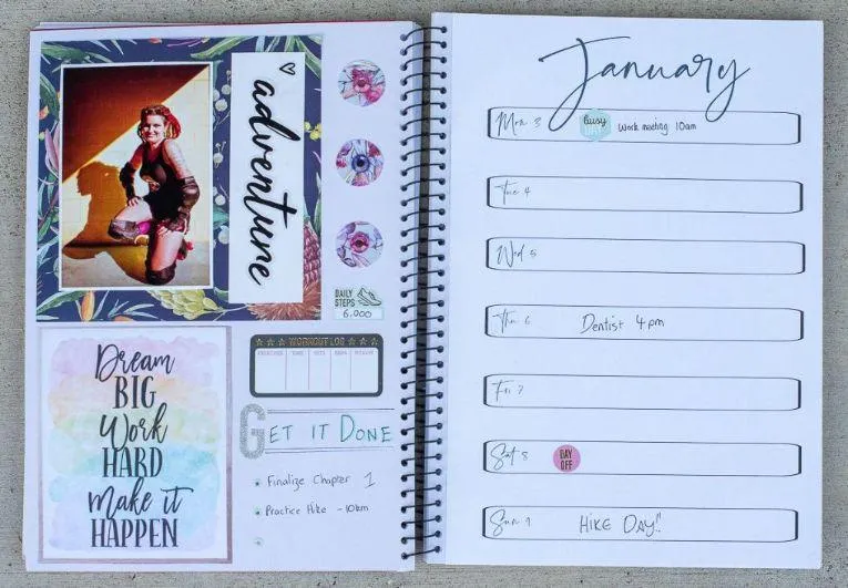 weekly tracker scrapbook journal