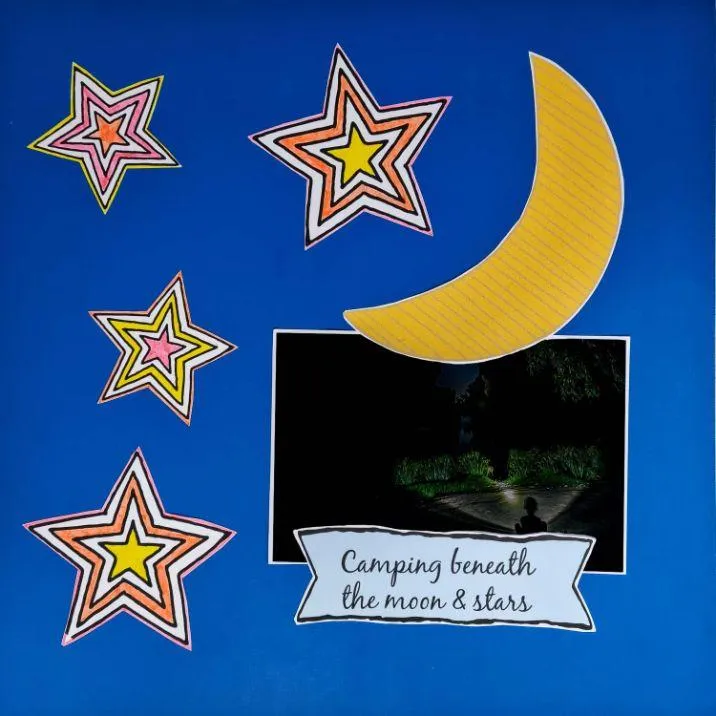 camping memories scrapbook layout