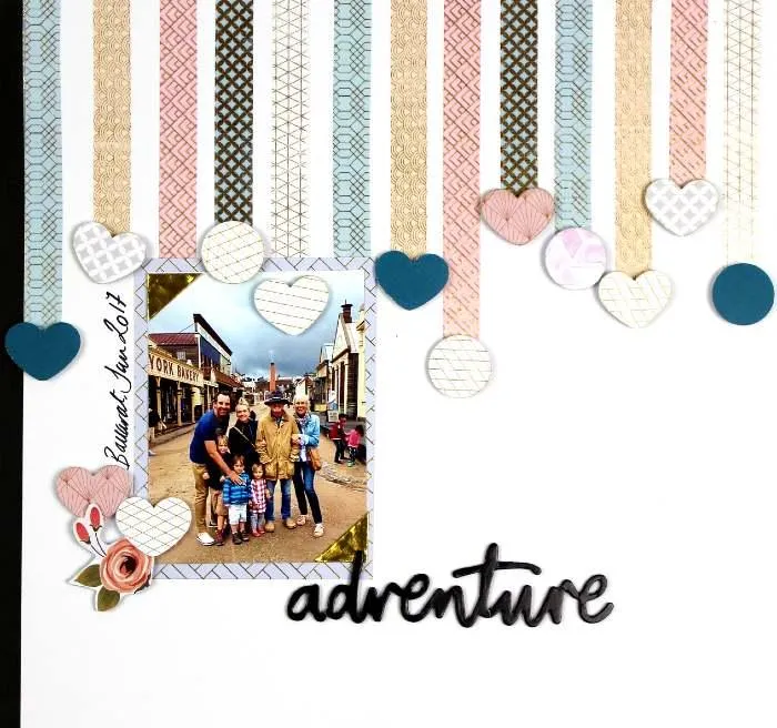 Page layout with DIY embellishments