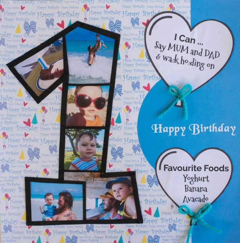 first birthday scrapbook idea