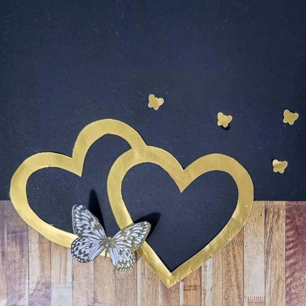 double hearts scrapbook designs