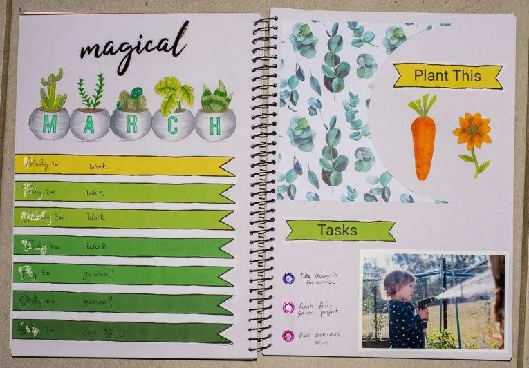 journaling spread bujo style