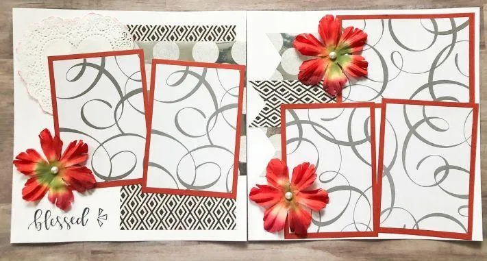 Wedding themed pre-made scrapbooking layout