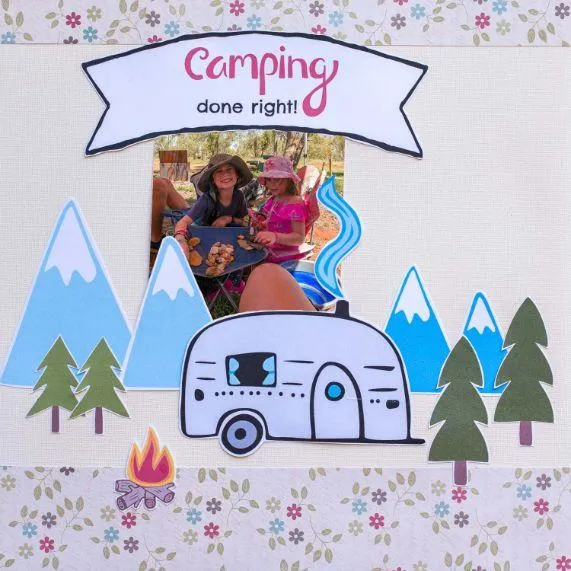 camping done right scrapbooking layout